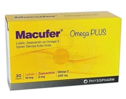 Macufer Omega Plus Aromasız Yetişkin Vitamin 30 Kapsül