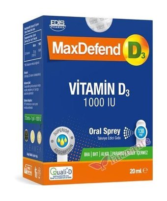 Maxdefend Vitamin D3 Aromasız Yetişkin Vitamin 20 ml