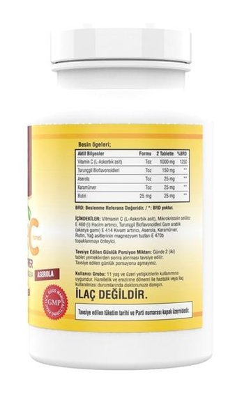 Ncs Ester C Vitamini Kara Mürver Turunçgil Karamürverli Yetişkin Vitamin 180 Tablet