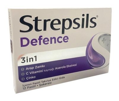 Strepsils Defence Doğal Meyve Yetişkin Vitamin 12 Pastil