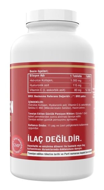 Ncs Kolajen Hyalüronik Asit Vitamin C Aromasız Yetişkin Vitamin 300 Tablet