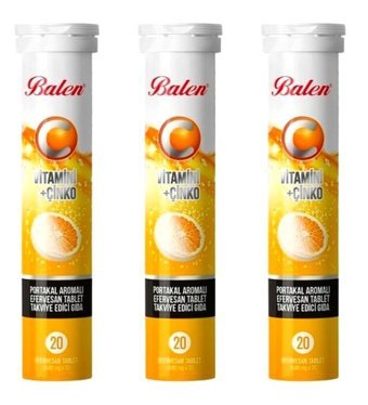 Balen C Vitamini Ve Çinko Portakallı Yetişkin Vitamin 3x20 Tablet