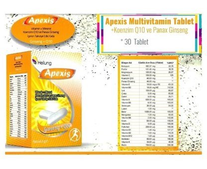 Apexis Multivitamin Portakallı Yetişkin Vitamin 30 Tablet