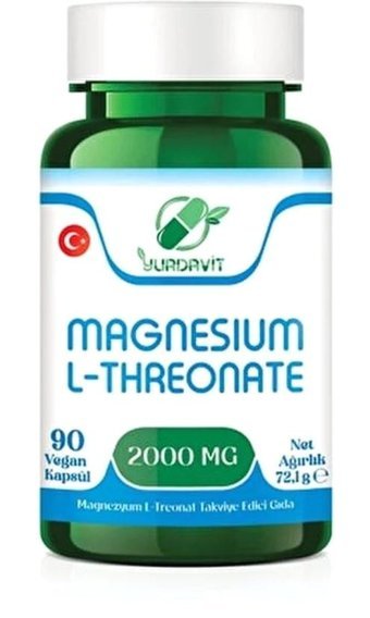 Yurdavit Magnesium L-Threonate Aromasız Yetişkin Vitamin 90 Kapsül