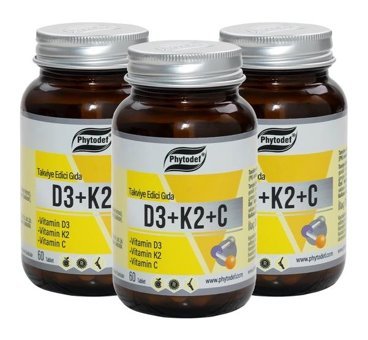 Phytodef D3 K2 C Aromasız Yetişkin Vitamin 60 Kapsül