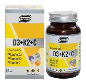 Phytodef D3 K2 C Aromasız Yetişkin Vitamin 60 Kapsül