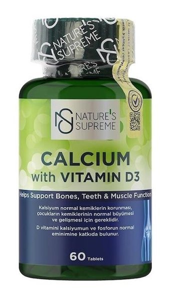 Nature'S Supreme Calcium With Vitamin D3 Aromasız Yetişkin Vitamin 60 Tablet