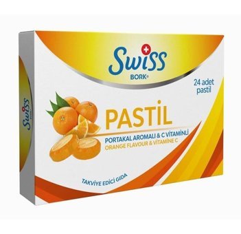 Swiss Portakal Ve C Vitamini Pastil Portakallı Yetişkin Vitamin 24 Adet