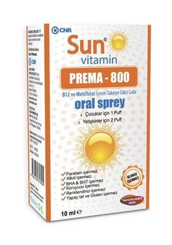 Sun Vitamin Prema 800 Aromalı Yetişkin Vitamin 10 ml