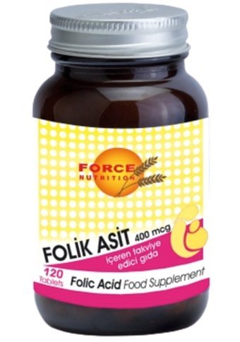 Force Nutrition Folic Acid Aromasız Yetişkin Vitamin 120 Tablet