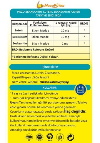 Macupower Takviye Edici Gıda Aromasız Yetişkin Vitamin 30 Kapsül