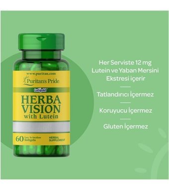 Puritan'S Pride Herbavision With Lutein And Bilberry Aromasız Yetişkin Vitamin 60 Kapsül
