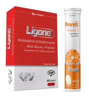 Ligone Beta Glucan Newvit Vitamin C Aromasız Yetişkin Vitamin 20 Tablet - 30 Kapsül