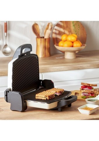 Homend Toastbuster 1337H 4 Dilim Döküm Çıkartılabilir Plaka Çift Taraflı 2000 W Izgaralı Krem Tost Makinesi
