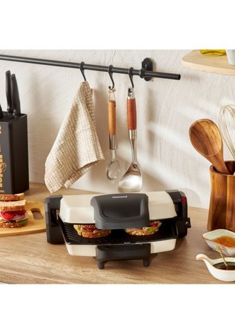 Homend Toastbuster 1337H 4 Dilim Döküm Çıkartılabilir Plaka Çift Taraflı 2000 W Izgaralı Krem Tost Makinesi