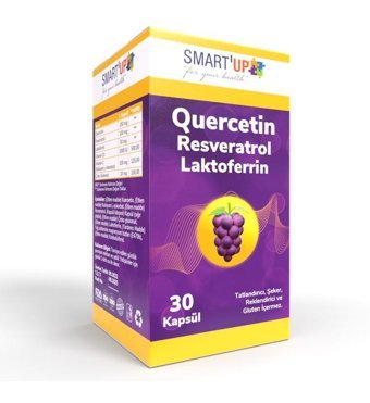 Smart Up Quercetin Resveratrol Laktoferrin Vitamin Aromasız Yetişkin Vitamin 30 Kapsül