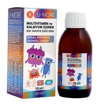 U-More Multivitamin Kalsiyum Kids Portakallı Yetişkin Vitamin 150 ml
