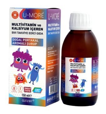 U-More Multivitamin Kalsiyum Kids Portakallı Yetişkin Vitamin 150 ml