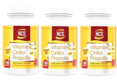 Ncs Vitamin C D Propolis Çinko Aromasız Yetişkin Vitamin 3x180 Tablet