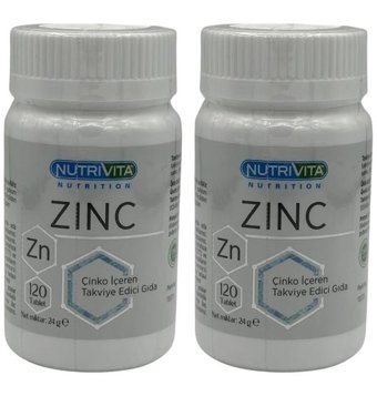 Nutrivita Zinc Aromasız Yetişkin Vitamin 2x120 Tablet