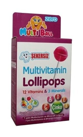 Multiball Zero Vitamin Lolipop Aromasız Yetişkin Vitamin 7 Adet