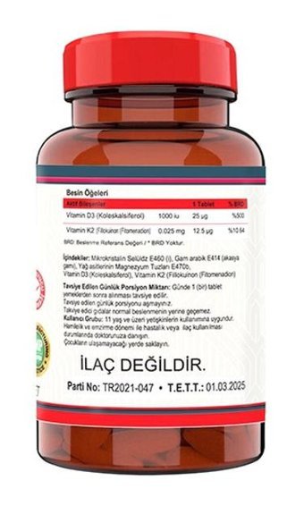 Nevfix Vitamin D3 K2 Ahududu Yetişkin Vitamin 120 Tablet
