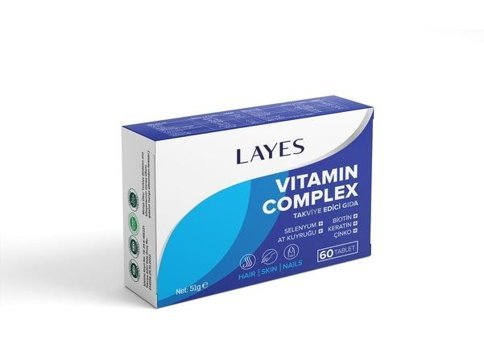 Layes Hair Vitamin Complex Aromasız Yetişkin Vitamin 60 Kapsül