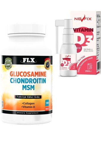 Nevfix Glucosamine Chondroitin Msm Aromasız Yetişkin Vitamin 180 Tablet - 20 ml