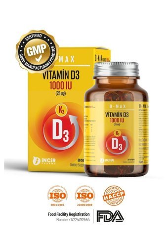 Inmax D-Max Aromasız Yetişkin Vitamin 30 Softgel