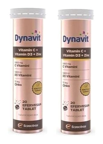 Dynavit Vitamin C Vitamin D3 Zinc Aromasız Yetişkin Vitamin 2x20 Tablet