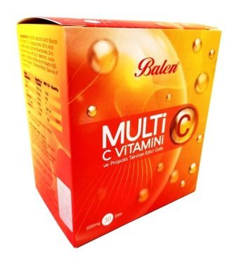 Balen Multi C Vitamini Ve Propolis Karışık Meyve Yetişkin Vitamin 30 Kapsül