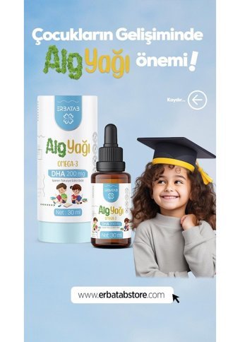 Erbatab Alg Yağı Omega3 Aromasız Çocuk Vitamin 30 ml
