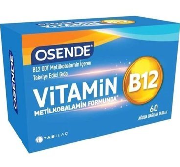 Osende Metilkobalamin Vitamin B12 Aromasız Yetişkin Vitamin 60 Tablet