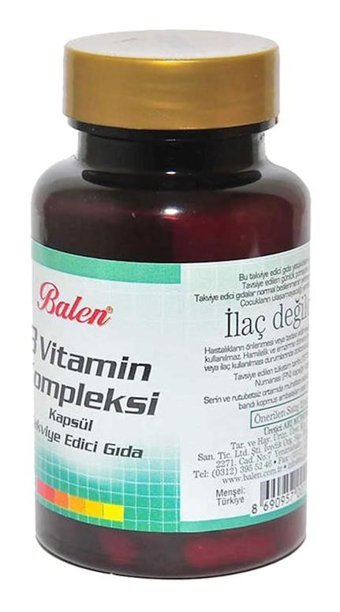 Balen B Vitamin Kompleksi Aromasız Yetişkin Vitamin 3x60 Kapsül