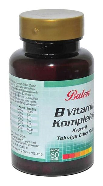 Balen B Vitamin Kompleksi Aromasız Yetişkin Vitamin 3x60 Kapsül