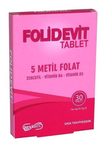 Folidevit Folik Asit Aromasız Yetişkin Vitamin 30 Tablet