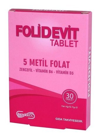 Folidevit Folik Asit Aromasız Yetişkin Vitamin 30 Tablet