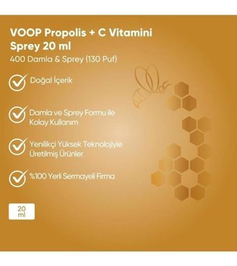 Voop Vitamin C Propolis Portakallı Yetişkin Vitamin 20 ml