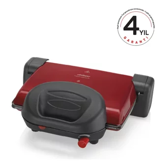 Arzum AR2012 6 Dilim Granit Çıkartılabilir Plaka Tek Yönlü 1800 W Izgaralı Kırmızı Tost Makinesi