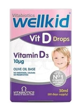 Wellkid Vit D Drops Vitamin D3 Aromasız Yetişkin Vitamin 30 Tablet