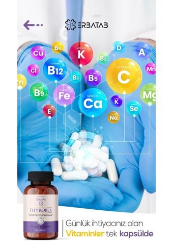 Erbatab Thyrobex Aromasız Yetişkin Vitamin 90 Kapsül