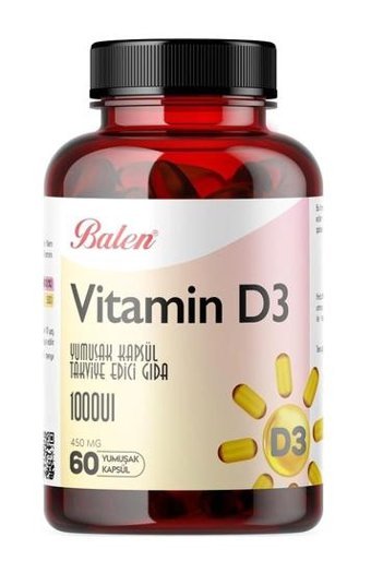 Balen D3 Vitamin 3 Aromasız Yetişkin Vitamin 60 Kapsül