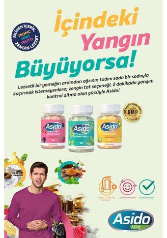 Asido Mint Mint Yetişkin Vitamin 80 Tablet