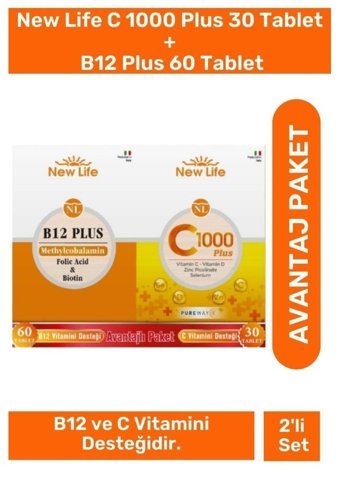New Life B12 Plus - C1000 Plus Aromasız Yetişkin Vitamin 60 Tablet