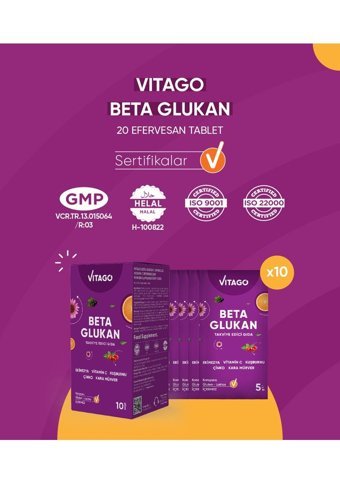 Vitago Beta Glukan Vitamin C Çinko Karamürverli Yetişkin Vitamin 30 Kapsül