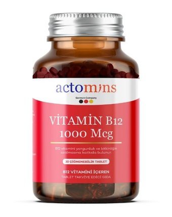 Actomins Vitamin B12 Aromasız Yetişkin Vitamin 30 Tablet