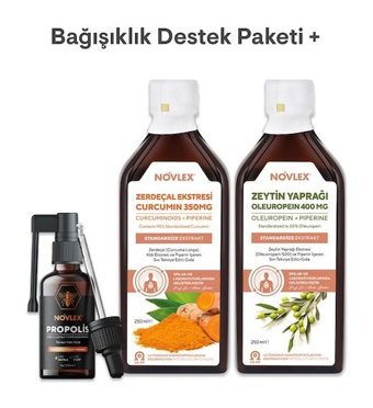 Novlex Zerdeçal Ekstresi - Zeytin Yaprağı Ekstresi - Propolis Zerdeçal Yetişkin Vitamin 250 ml