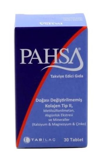 Pahsa Tip 2 Kolojen Aromasız Yetişkin Vitamin 30 Tablet