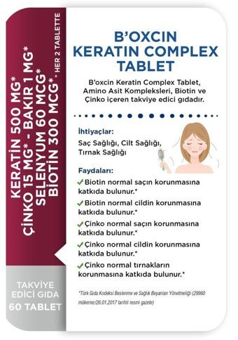 Bioxcin Forte Keratin Complex Bitki Ekstralar Yetişkin Vitamin 60 Tablet