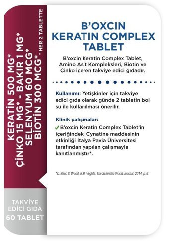 Bioxcin Forte Keratin Complex Bitki Ekstralar Yetişkin Vitamin 60 Tablet